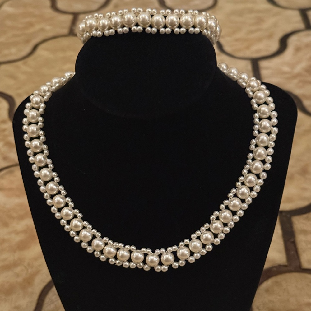 Pearl Necklace and Bracelet